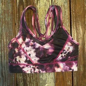 Lululemon purple and black tie-dye sports bra